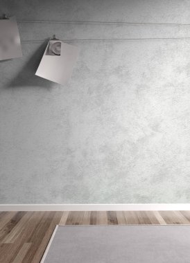 Modern parlak iç. 3D render