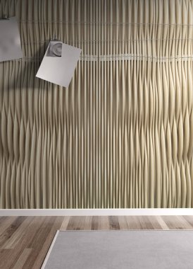 Modern parlak iç. 3D render