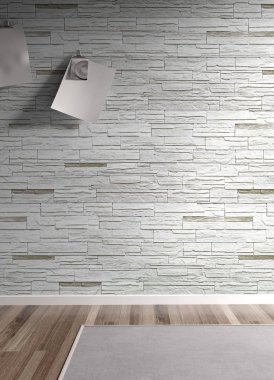 Modern parlak iç. 3D render