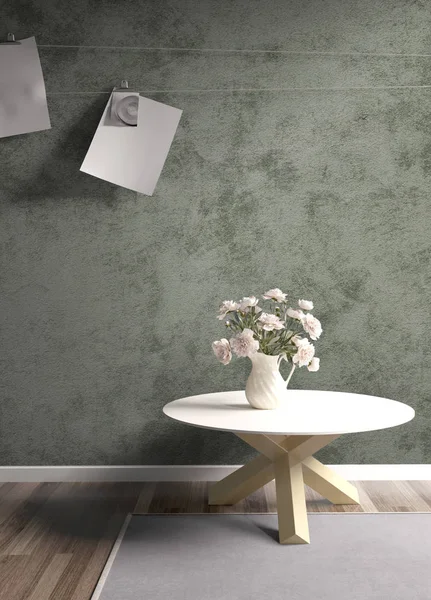 Modern parlak iç. 3D render