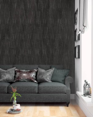 Modern parlak iç. 3D render