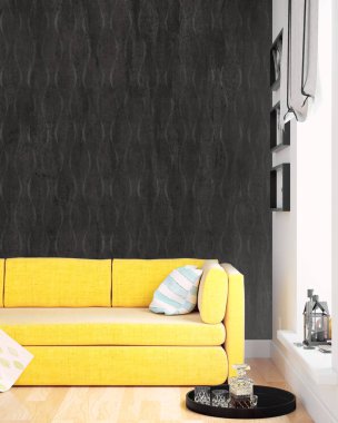 Modern parlak iç. 3D render