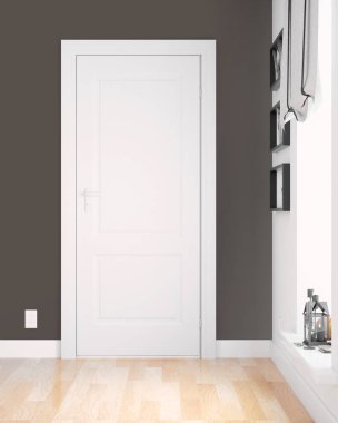 Modern parlak iç. 3D render