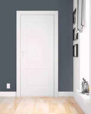 Modern parlak iç. 3D render