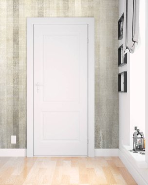 Modern parlak iç. 3D render