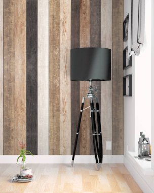 Modern parlak iç. 3D render