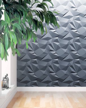 Modern parlak iç. 3D render