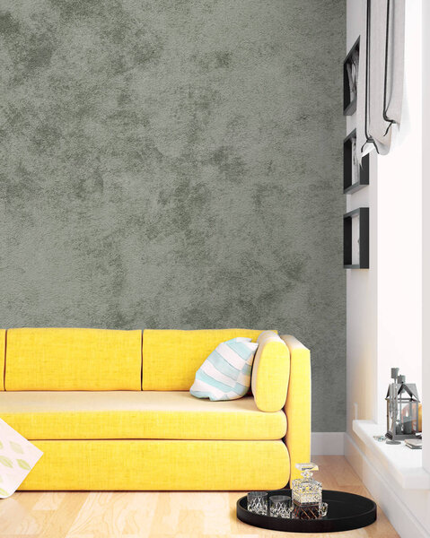 Современный светлый интерьер. 3D рендеринг
