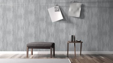 Modern parlak iç. 3D render