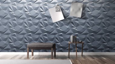 Modern parlak iç. 3D render