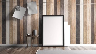 Modern parlak iç. 3D render