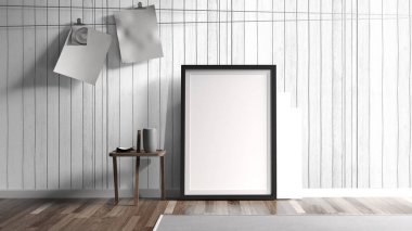 Modern parlak iç. 3D render