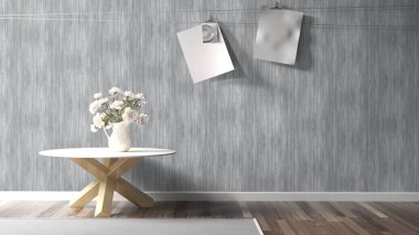 Modern parlak iç. 3D render