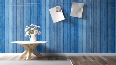 Modern parlak iç. 3D render