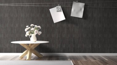 Modern parlak iç. 3D render