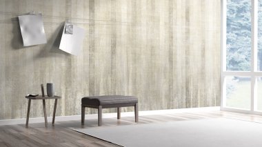 Modern parlak iç. 3D render