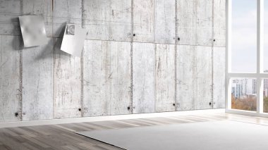 Boş parlak iç. 3D render