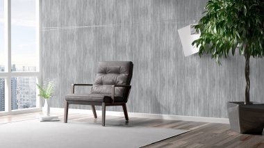 Modern parlak iç. 3D render