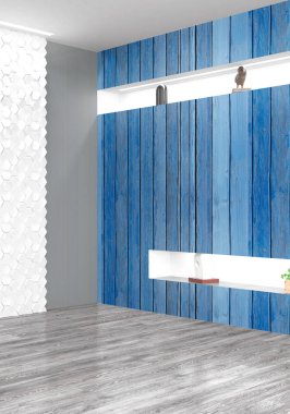 Modern parlak iç. 3D render