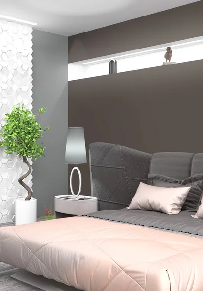 Modern parlak iç. 3D render — Stok fotoğraf