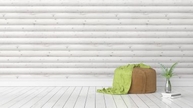 Modern parlak iç. 3D render