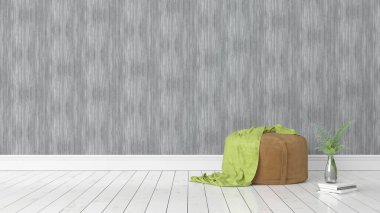 Modern parlak iç. 3D render