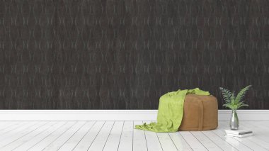 Modern parlak iç. 3D render