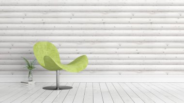 Modern parlak iç. 3D render