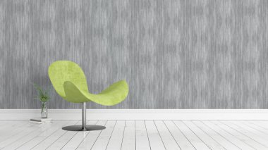 Modern parlak iç. 3D render