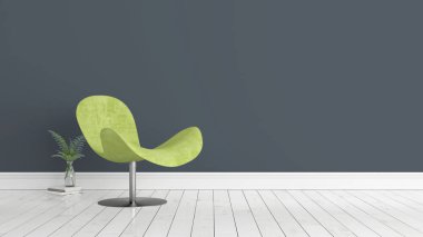 Modern parlak iç. 3D render