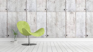 Modern parlak iç. 3D render