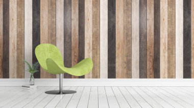 Modern parlak iç. 3D render