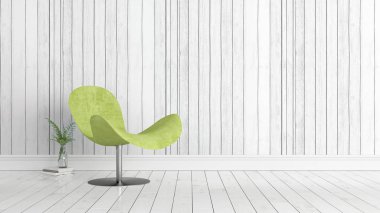 Modern parlak iç. 3D render