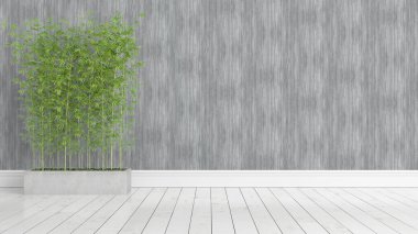 Modern parlak iç. 3D render