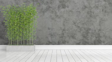 Modern parlak iç. 3D render