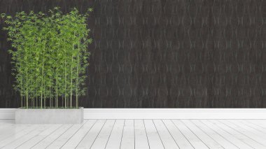 Modern parlak iç. 3D render