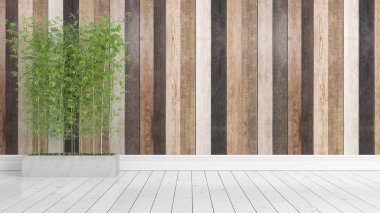 Modern parlak iç. 3D render