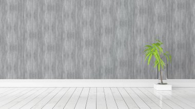 Modern parlak iç. 3D render