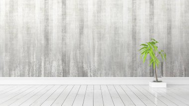 Modern parlak iç. 3D render