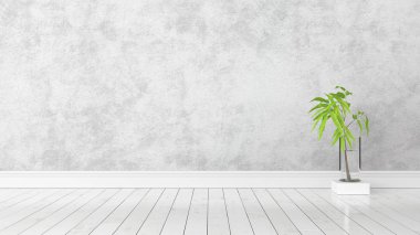 Modern parlak iç. 3D render