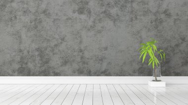 Modern parlak iç. 3D render