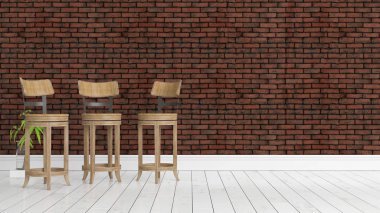 Modern parlak iç. 3D render