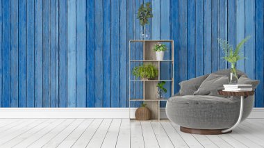 Modern parlak iç. 3D render