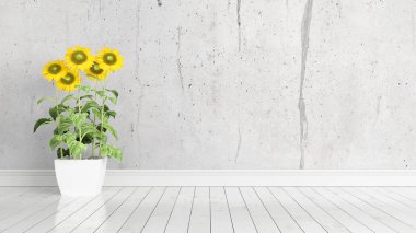 Modern parlak iç. 3D render