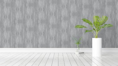 Modern parlak iç. 3D render