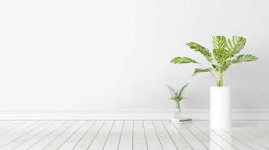 Modern parlak iç. 3D render