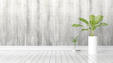 Modern parlak iç. 3D render