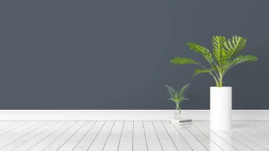 Modern parlak iç. 3D render