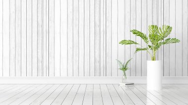 Modern parlak iç. 3D render