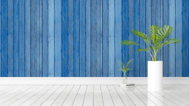 Modern parlak iç. 3D render